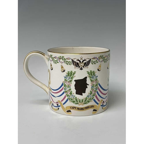 828 - Three Wedgwood commemorative mugs designed Richard Guyatt to include the Royal Silver Wedding 1947-1... 