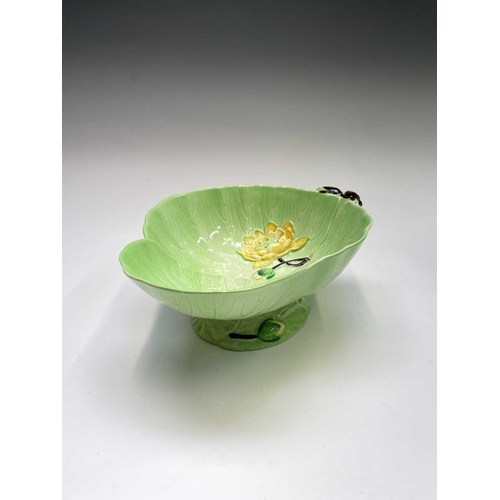 834 - A Carlton Ware 'Water Lily' comport, having printed marks and impressed numerals to base, height 10c... 