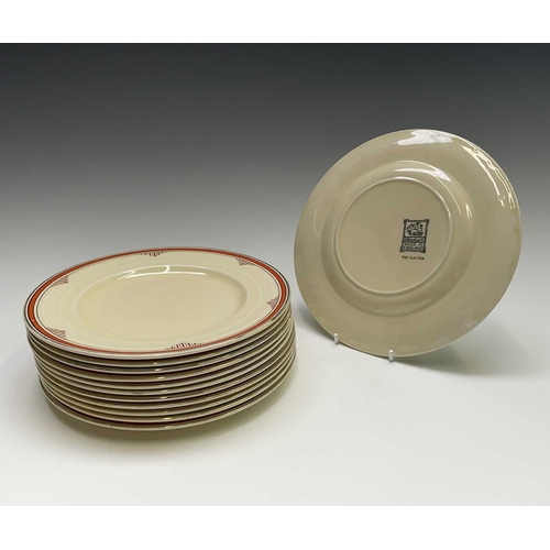 849 - An Art Deco period Grindley dinner service comprising two tureens, width 28cm, two smaller tureens w... 