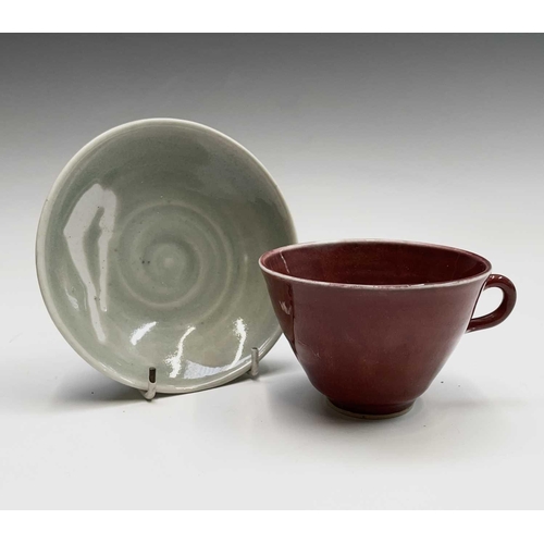 859 - Lynda Jewell, A collection of Pierrot pottery, to include cups, saucers, bowls and stands, impressed... 