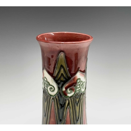 874 - A Minton Secessionist vase with tube lined decoration, printed mark 'Minton Ltd No. 1' to base. Heig... 