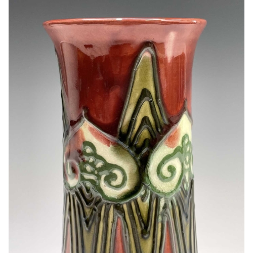 874 - A Minton Secessionist vase with tube lined decoration, printed mark 'Minton Ltd No. 1' to base. Heig... 