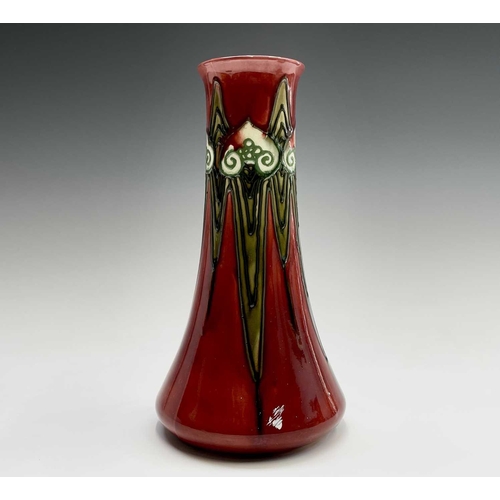 874 - A Minton Secessionist vase with tube lined decoration, printed mark 'Minton Ltd No. 1' to base. Heig... 