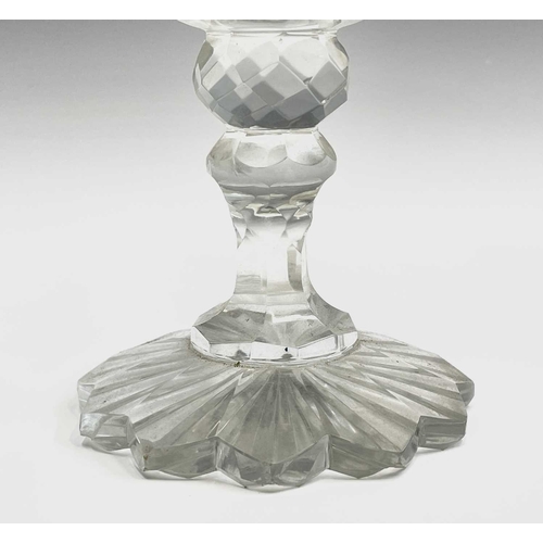 897 - A cut glass fruit bowl with continental silver rim, diameter 24cm, together an early 19th century bo... 