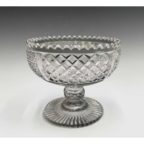 897 - A cut glass fruit bowl with continental silver rim, diameter 24cm, together an early 19th century bo... 