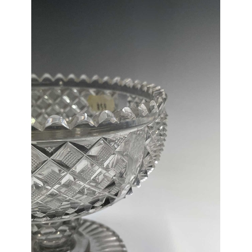 897 - A cut glass fruit bowl with continental silver rim, diameter 24cm, together an early 19th century bo... 