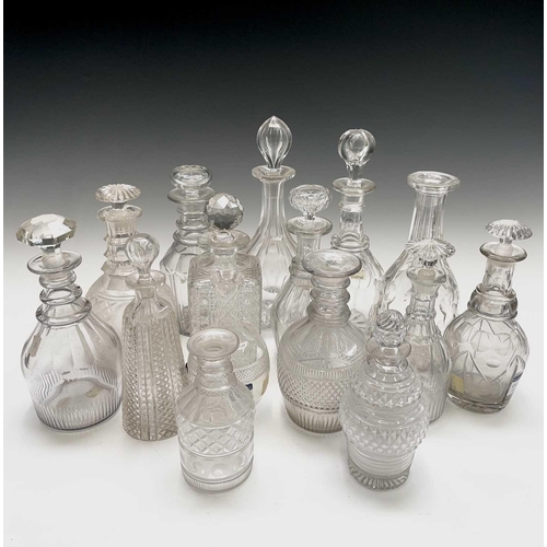 899 - Fifteen 19th century and later decanters and stoppers. Provenance: Michael Trethewey. A Gentleman of... 