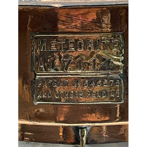 90 - A Ship's copper masthead lamp, mid 20th century, labelled Meteorite and numbered A17114, height 58cm... 