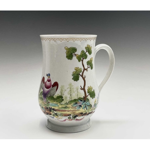 923 - A rare 18th century Plymouth porcelain large baluster mug enamelled in the manner of the painter kno... 