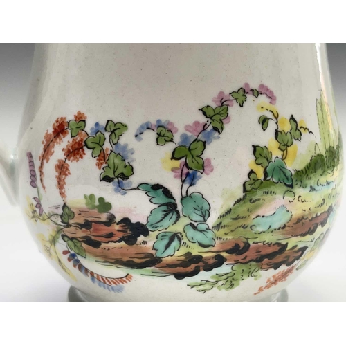 923 - A rare 18th century Plymouth porcelain large baluster mug enamelled in the manner of the painter kno... 