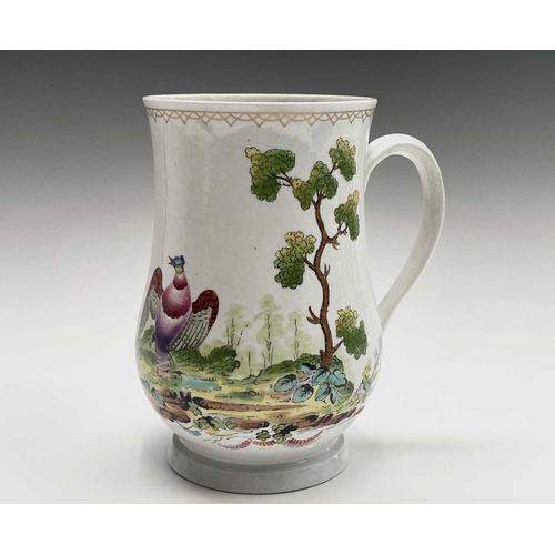 923 - A rare 18th century Plymouth porcelain large baluster mug enamelled in the manner of the painter kno... 