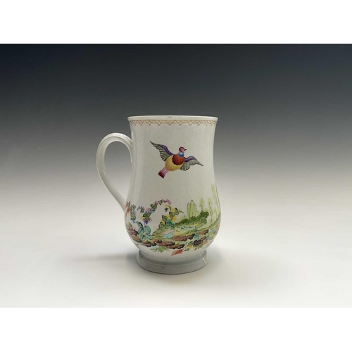 923 - A rare 18th century Plymouth porcelain large baluster mug enamelled in the manner of the painter kno... 