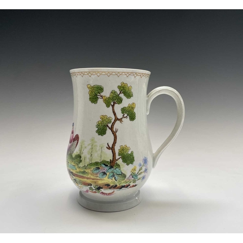 923 - A rare 18th century Plymouth porcelain large baluster mug enamelled in the manner of the painter kno... 