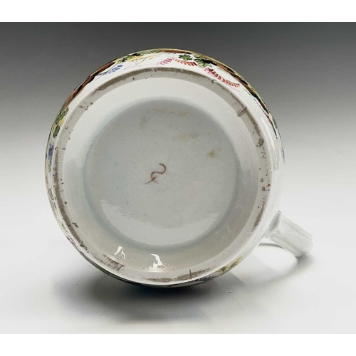 923 - A rare 18th century Plymouth porcelain large baluster mug enamelled in the manner of the painter kno... 