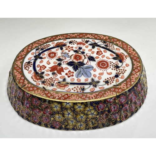 935 - A pair of Derby campana form inkwells, circa 1820, decorated in an Imari palette, height 90cm, toget... 