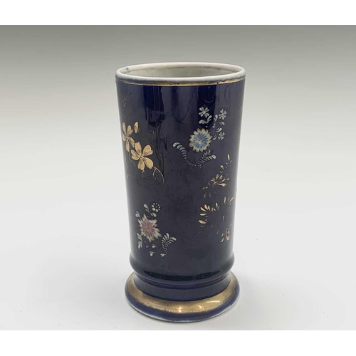 937 - A 19th century Masons Patent Ironstone spill vase, with enamelled and gilt floral decoration on a co... 