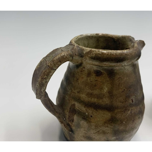 939 - Leach Pottery, A Bill Marshall small jug, with incised decoration below the spout, personal and St I... 