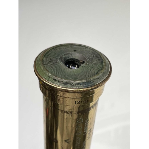 95 - A WWII W. Ottway & Co Ltd brass Telescope, leather bound and with single draw, dated 1944 and number... 