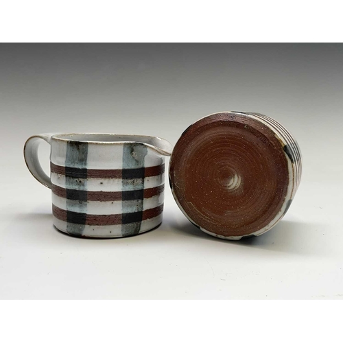 964 - A Briglin studio pottery tea set, comprising of six cups, a milk jug, a sugar bowl and a teapot.