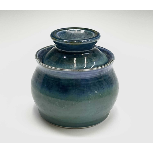 971 - Hugh WEST (1950), a LIDDED bowl and a water jug, 17cm high Lamorna Pottery plant pot, Harmony Cornwa... 