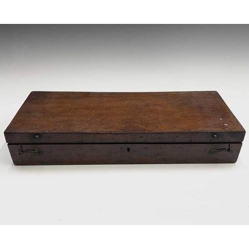 481 - A 19th century mahogany box, containing an assortment of medical instruments, all mainly 20th centur... 