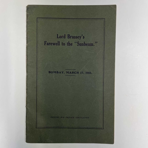 102 - 'Lord Bassey's Farewell to the Sunbeam, on Handing Her Over to Capt Walter Lumsden....' cardboard wr... 