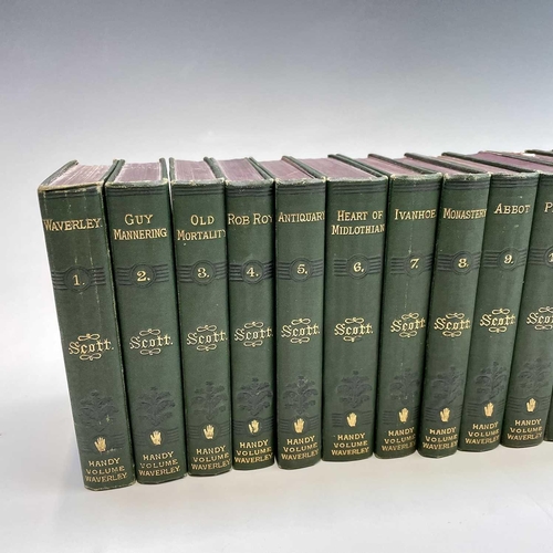 130 - Sir WALTER SCOTT. The 'Waverley' Handy Volumes, missing vol 10, original green cloth, Bradbury Agnew... 