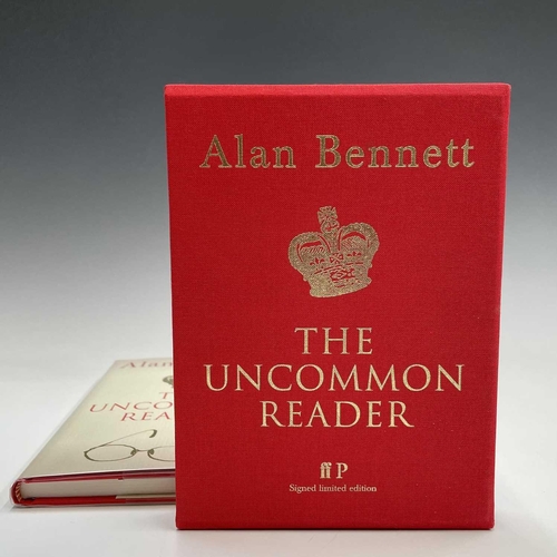 143 - ALAN BENNETT. 'The Uncommon Reader,' signed, cloth slip, ex libris label, unclipped dj, Faber & Fabe... 