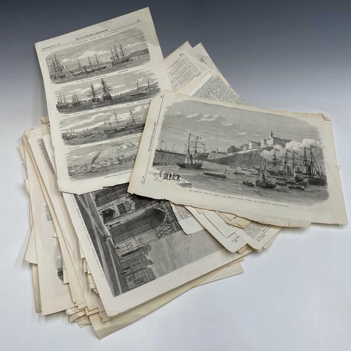 148 - ILLUSTRATED LONDON NEWS. A large collection of individual leaves, numerous depictions of ships, buil... 