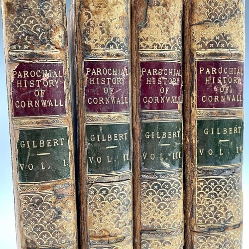 168 - GILBERT DAVIES. 'The Parochial History of the County of Cornwall,' 4 Vols, cont pf re-cased, 8vo, 18... 