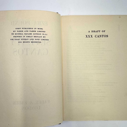 185 - EZRA POUND. 'Seventy Cantos,' first edition, original cloth, Faber & Faber, 1950