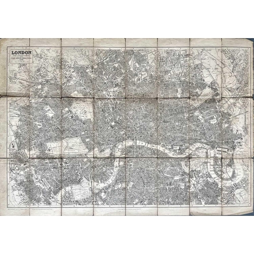 203 - MAPS. 'London 1900,' for the Post Office Directory, folding map on canvas, some repairs, Kelly's Dir... 