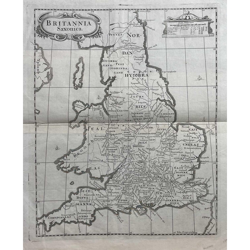 204 - ROBERT MORDEN. 'Britannia Saxonica,' steel engraved map, circa 18th century, 42.5 x 38.5cm, vg; 'An ... 