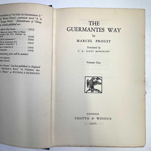 22 - MARCEL PROUST. 'The Guermantes Way,' C.K. Scott Moncrieff, two vols, first English edition, original... 