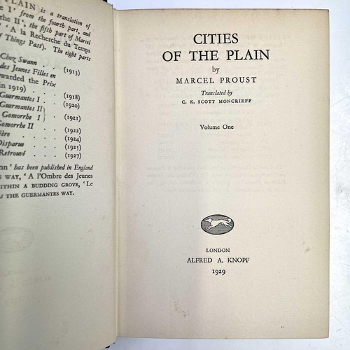 22 - MARCEL PROUST. 'The Guermantes Way,' C.K. Scott Moncrieff, two vols, first English edition, original... 