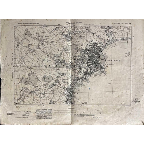 222 - MAPS. Seven maps depicting Cornwall, one of Penzance, and one of Devon, including a Walpole (1784) a... 