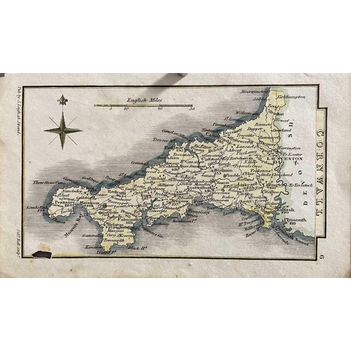 222 - MAPS. Seven maps depicting Cornwall, one of Penzance, and one of Devon, including a Walpole (1784) a... 