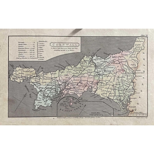 222 - MAPS. Seven maps depicting Cornwall, one of Penzance, and one of Devon, including a Walpole (1784) a... 