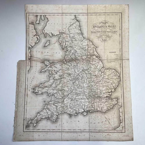 255 - ROBERT MORDEN. 'England,' copper engraved map, hand coloured borders and decorative title, spotting,... 