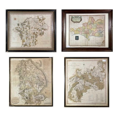 259A - MAPS. 'Dorsetshire,' by Robert Morden, later hand coloured, tide mark and toned, framed and glazed, ... 