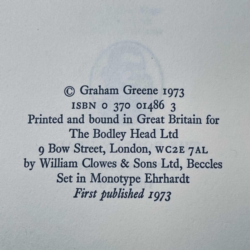 266 - GRAHAME GREEN. 'The Power and the Glory,' reprint, original cloth, William Heinemann Ltd, London, 19... 