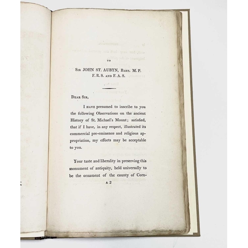 272 - Sir CHRISTOPHER HAWKINS. ' Observations on the Tin Trade of the Ancients in Cornwall,' rebound with ... 