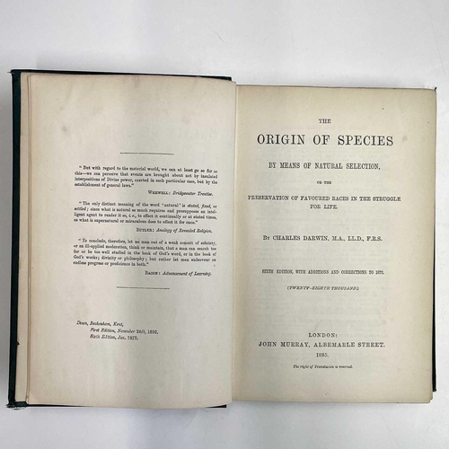 45 - CHARLES DARWIN. 'The Origin of Species by Means of Natural Selection...' Sixth editition with additi... 