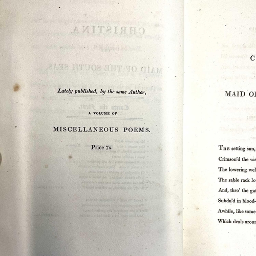 52 - MARY RUSSELL MITFORD. 'Christina, The Maid of the South Seas; A Poem,' first edition, full dark purp... 