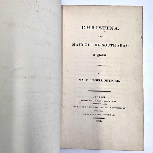 52 - MARY RUSSELL MITFORD. 'Christina, The Maid of the South Seas; A Poem,' first edition, full dark purp... 