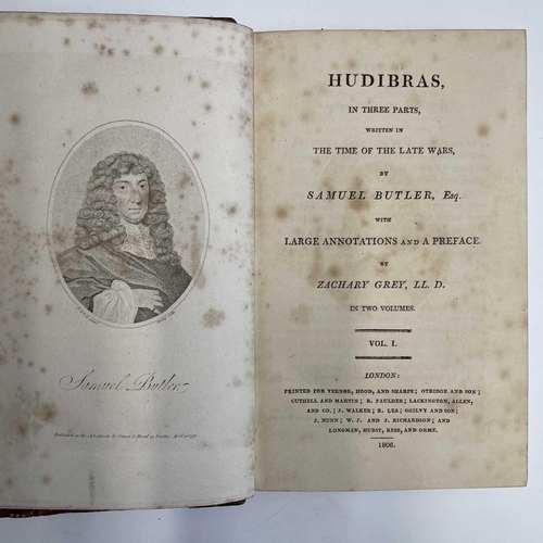 55 - BINDINGS. 'Hudibras, in Three Parts, Written in the Time of the Late Wars....' by Samuel Butler and ... 