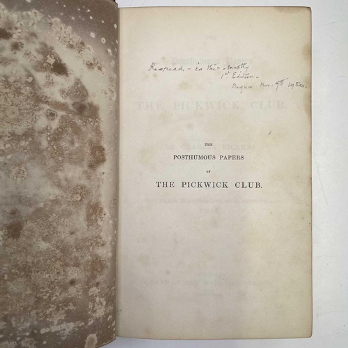62 - CHARLES DICKENS. 'The Posthumous Papers of The Pickwick Club,' first edition, rebound in full leathe... 