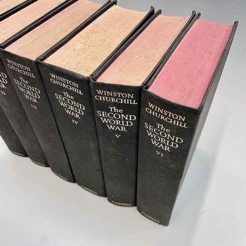89 - WINSTON CHURCHILL. 'The Second World War,' first edition, six volumes, original cloth, ex libris, fo... 