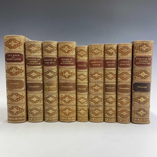 94 - BINDINGS. Nine Probus School prize's, uniformly bound in tree calf leather with tool worked gilt sch... 