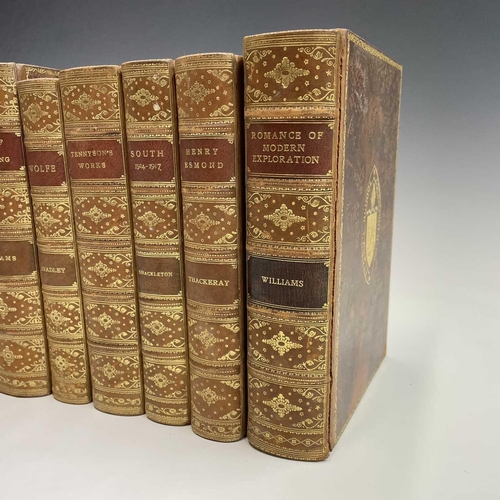 94 - BINDINGS. Nine Probus School prize's, uniformly bound in tree calf leather with tool worked gilt sch... 